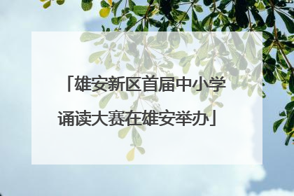 雄安新区首届中小学诵读大赛在雄安举办