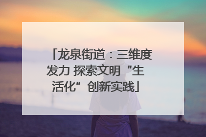 龙泉街道：三维度发力 探索文明“生活化”创新实践