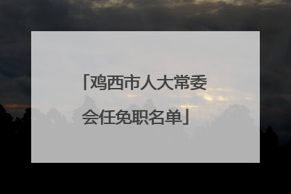 鸡西市人大常委会任免职名单