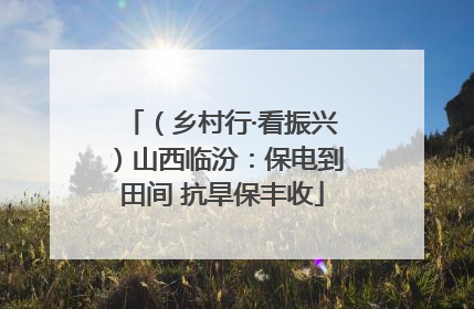 （乡村行·看振兴）山西临汾：保电到田间 抗旱保丰收