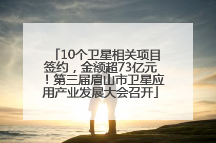 10个卫星相关项目签约，金额超73亿元！第三届眉山市卫星应用产业发展大会召开