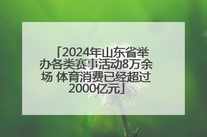 2024年山东省举办各类赛事活动8万余场 体育消费已经超过2000亿元
