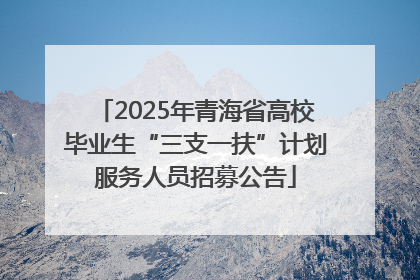2025年青海省高校毕业生“三支一扶”计划服务人员招募公告
