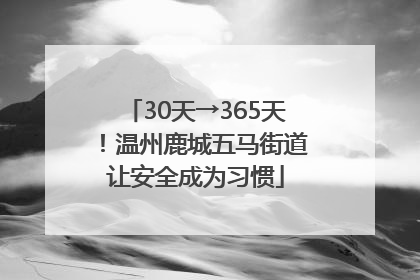 30天→365天！温州鹿城五马街道让安全成为习惯