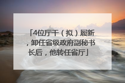 4位厅干（拟）履新，卸任省级政府副秘书长后，他转任省厅