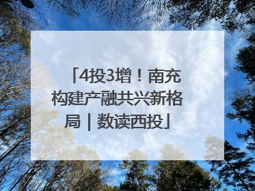4投3增！南充构建产融共兴新格局｜数读西投