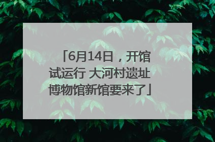 6月14日，开馆试运行 大河村遗址博物馆新馆要来了